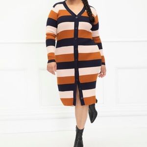 Eloquii striped sweater dress/cardigan plus size 28W